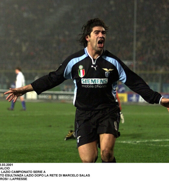 Marcelo Salas esulta ai tempi della Lazio