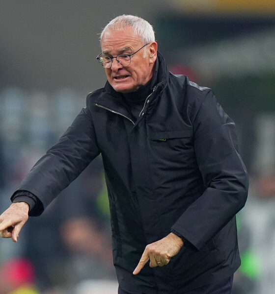 Claudio Ranieri sulla panchina della Roma