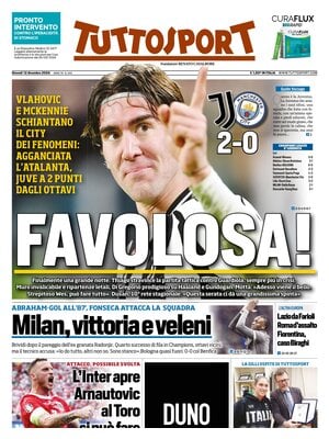 Prima pagina Tuttosport (12 dicembre 2024)