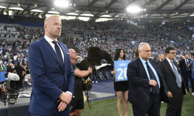 Igli Tare e Claudio Lotito allo Stadio Olimpico.