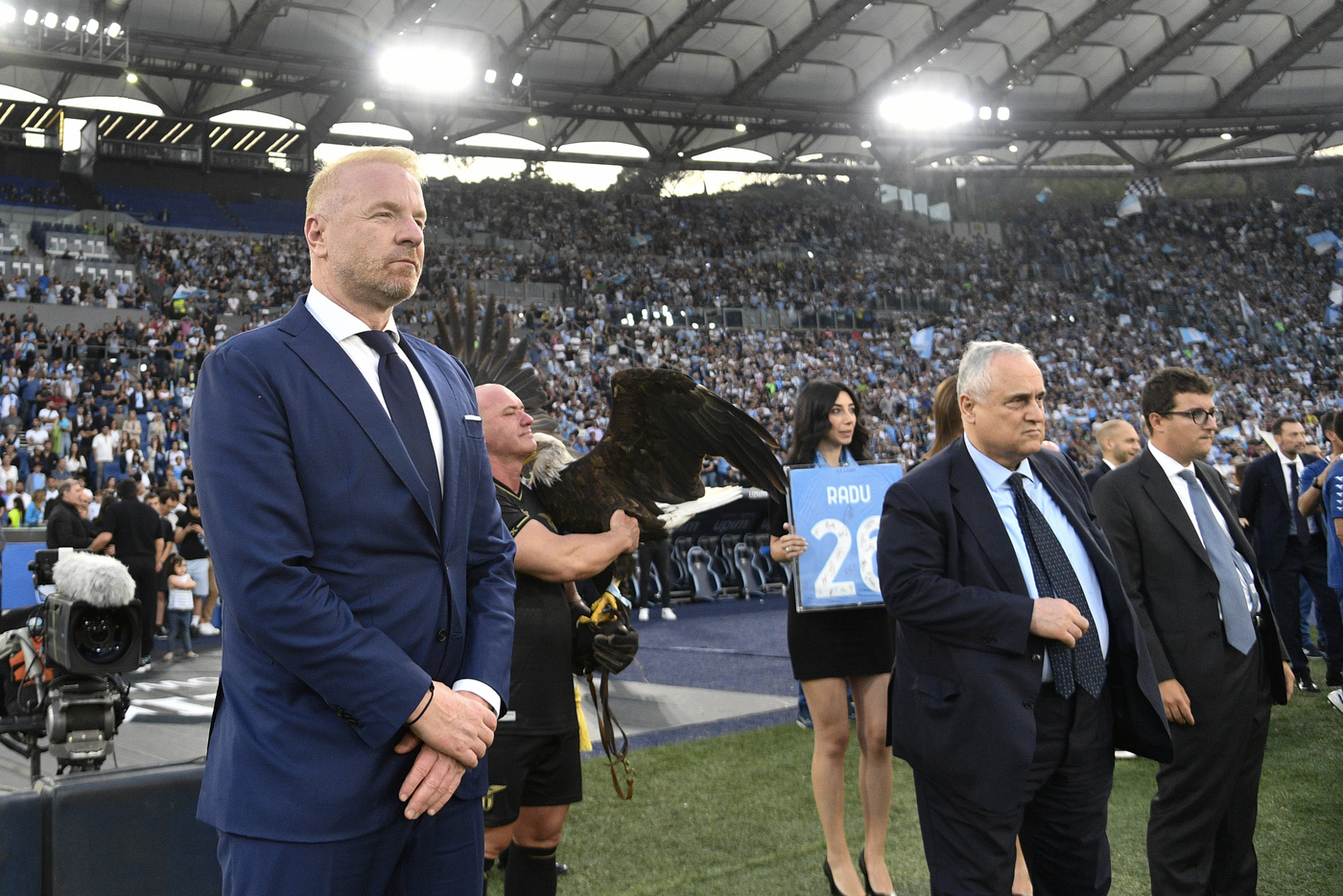 Igli Tare e Claudio Lotito allo Stadio Olimpico.