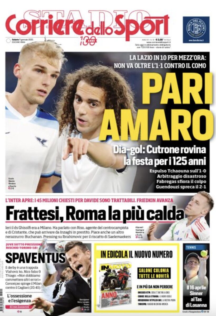 corriere dello sport 11 gennaio