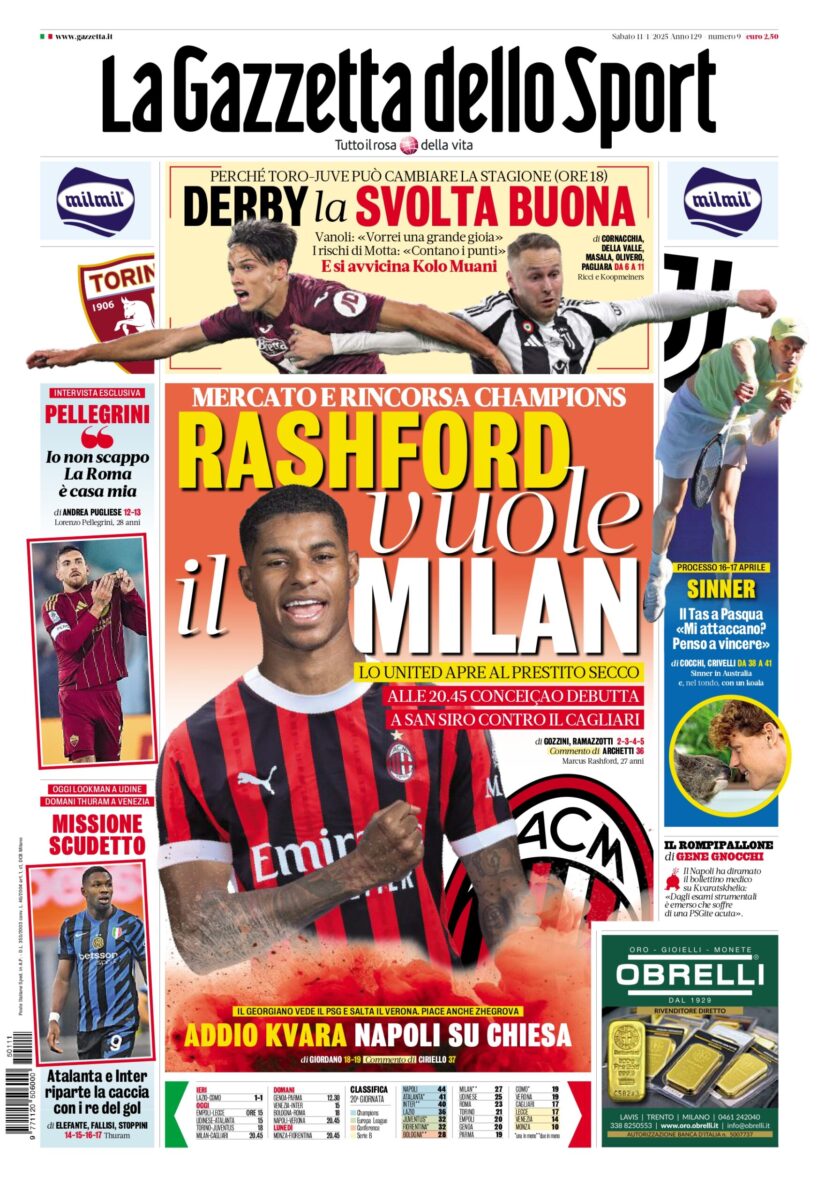 Gazzetta dello Sport 11 gennaio