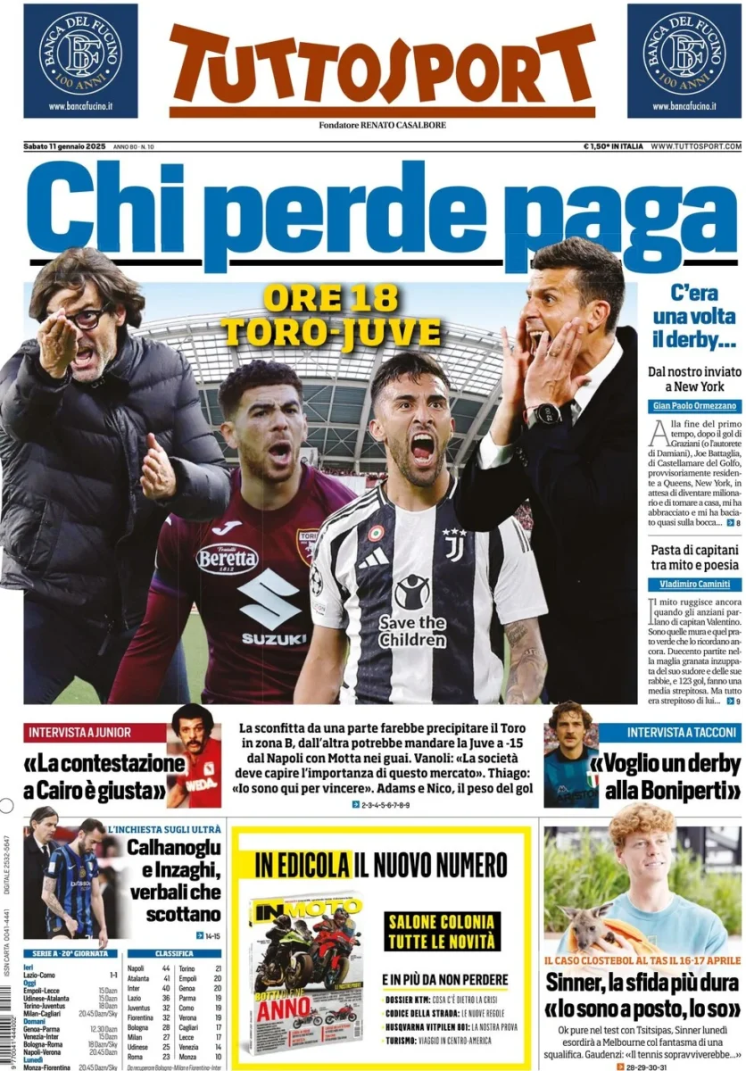 tuttosport 11 gennaio