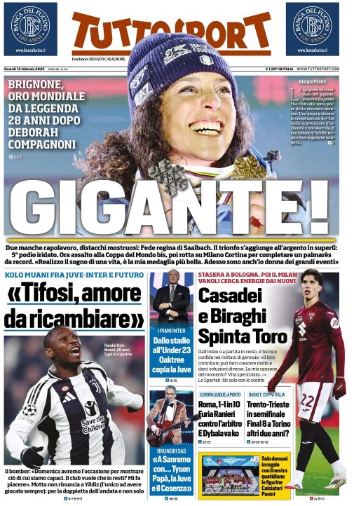 Tuttosport 14 febbraio 2025