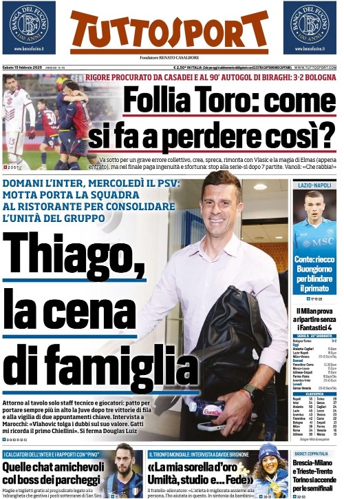 Tuttosport 15 febbraio 2025