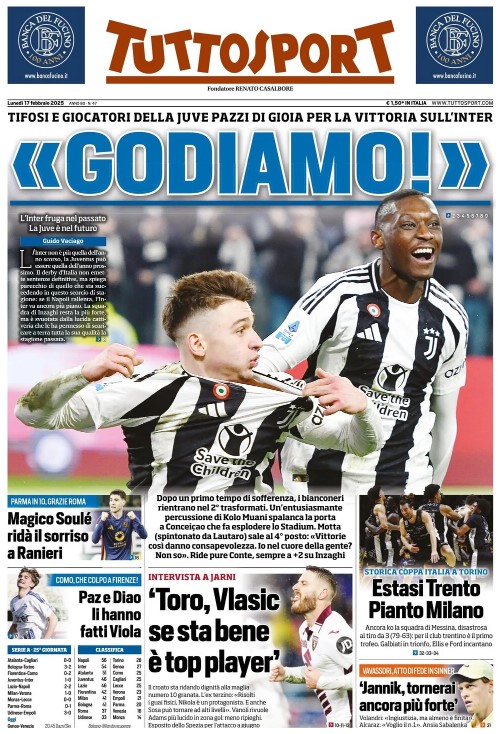 Tuttosport 17 febbraio 2025