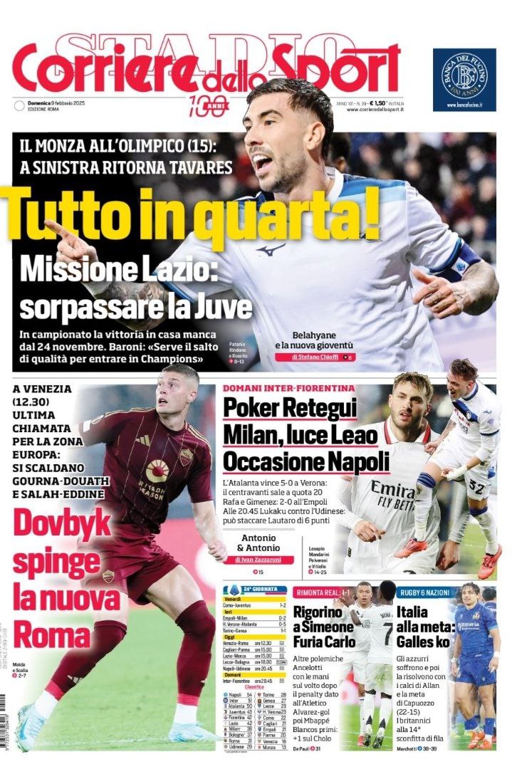 corriere dello sport 09 02 2025