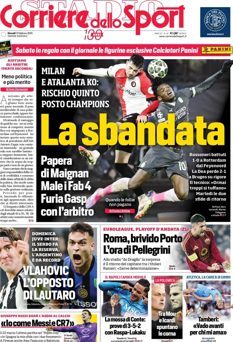 corriere dello sport 13 02 2025