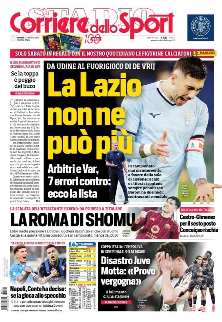 corriere dello sport 27 02 2025