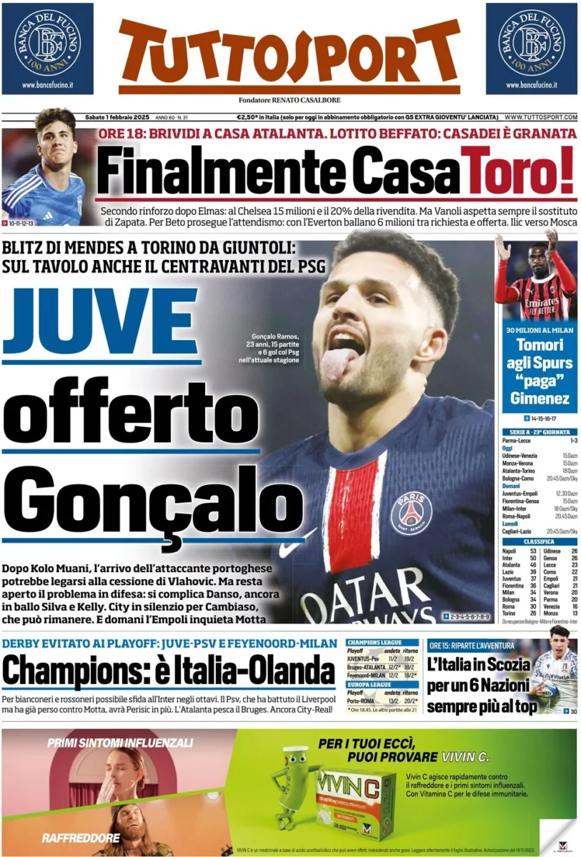 tuttosport 01 02 2025