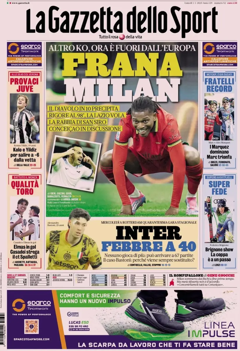 la gazzetta dello sport 03 03 2025